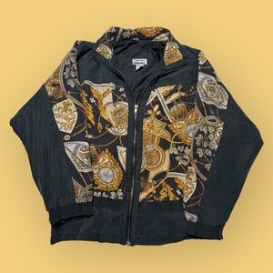 Vintage 90’s Crazy Print Gold/Navy Jacket